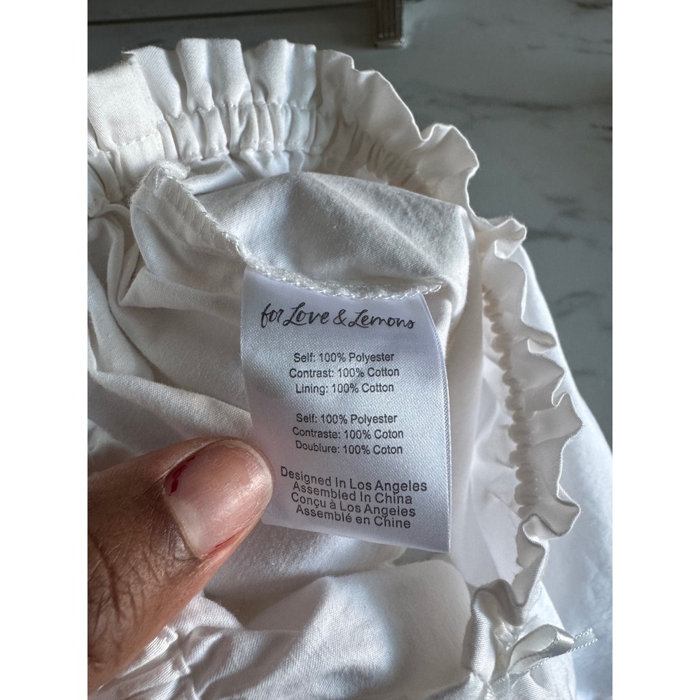 For Love & Lemons White Ruffle Bloomer Shorts XS Lounge Sleepwear Bow Detail - Picture 6 of 6